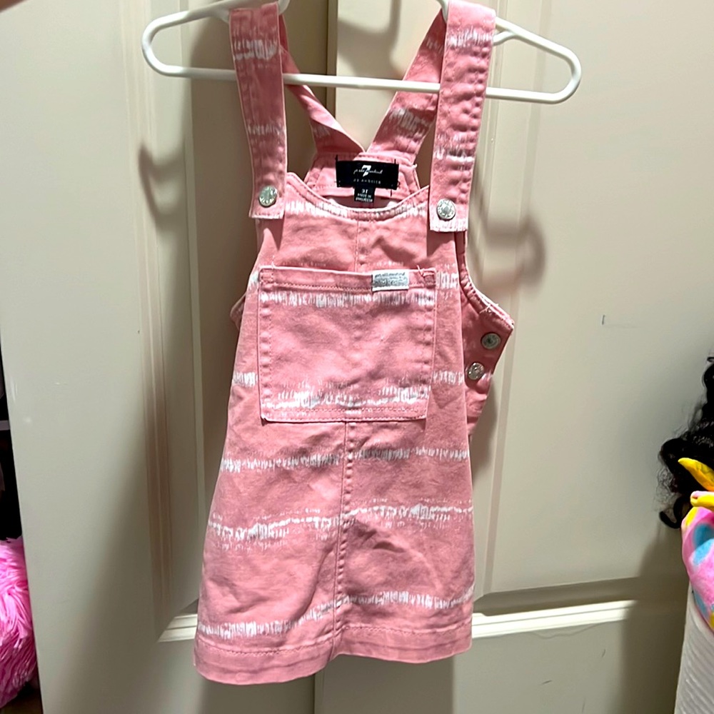 7 for All Mankind Pink overall dress- 3T NBW!!!